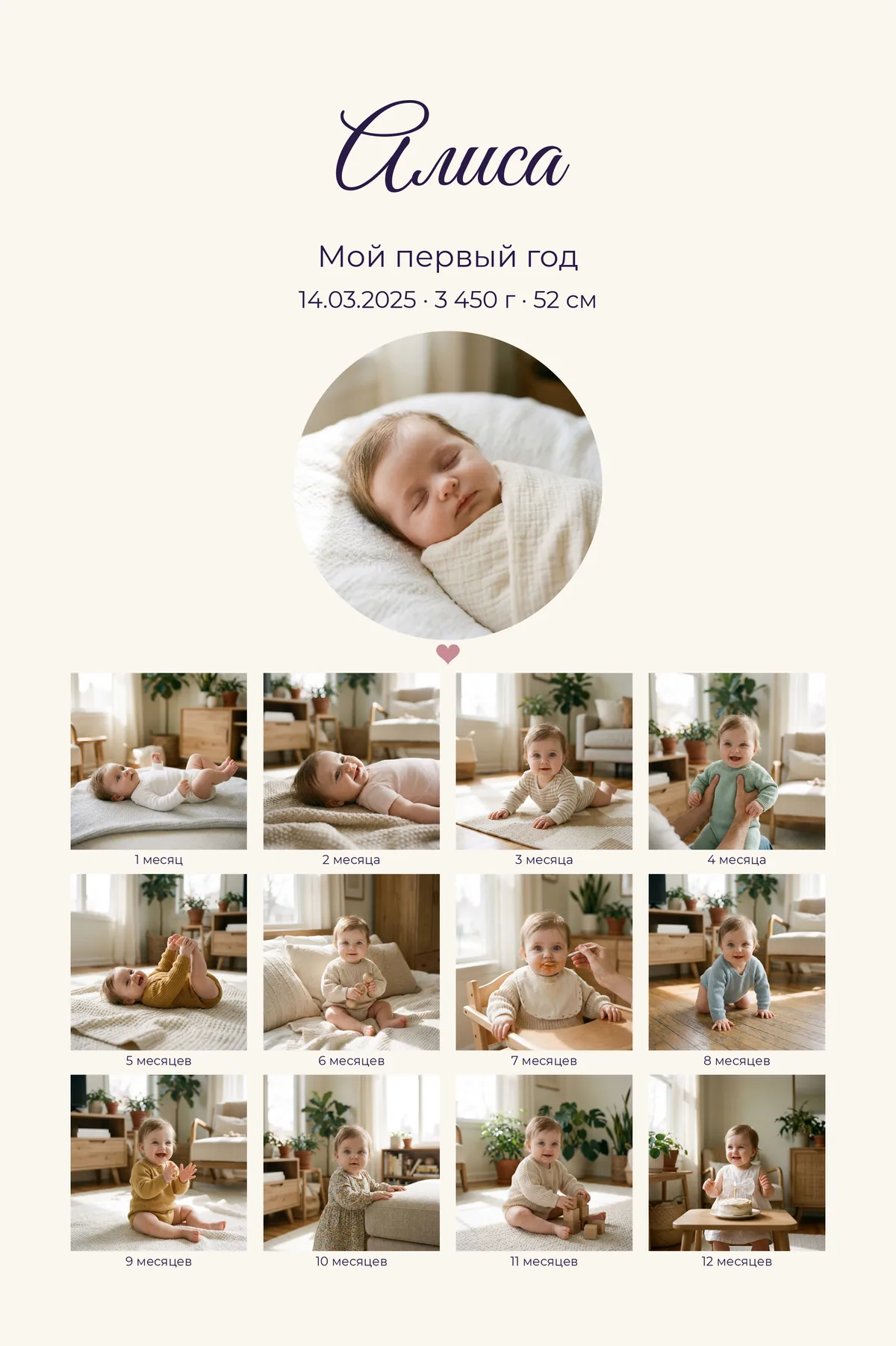 Пример оформления с демонстрационными фото